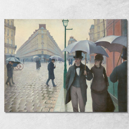 Parigi Street Giorno Di Pioggia Gustave Caillebotte gcl21 quadro stampato su tela