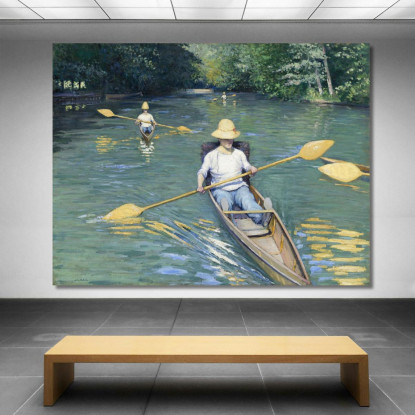 Skiff Gustave Caillebotte gcl27 quadro stampato su tela