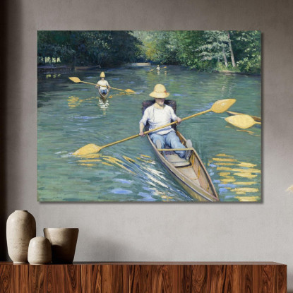 Skiff Gustave Caillebotte gcl27 quadro stampato su tela