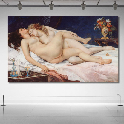Il Sonno Gustave Courbet cg8 quadro stampato su tela