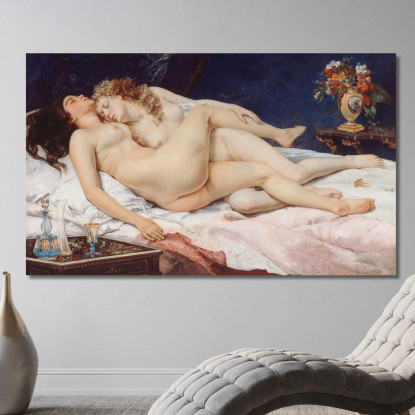 Il Sonno Gustave Courbet cg8 quadro stampato su tela