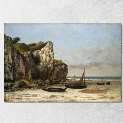 Spiaggia In Normandia Gustave Courbet cg41 quadro stampato su tela