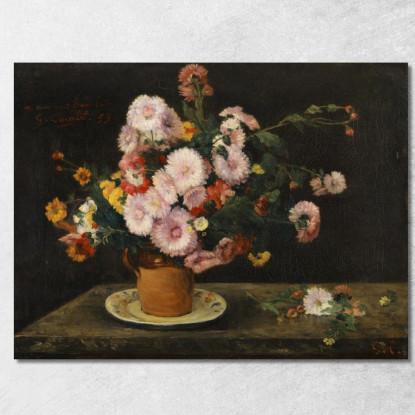 Mazzo Di Astri Gustave Courbet cg48 quadro stampato su tela