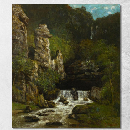 Paesaggio Con Una Cascata Gustave Courbet cg93 quadro stampato su tela
