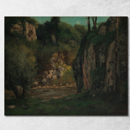 Il Ruscello Nascosto Gustave Courbet cg175 quadro stampato su tela