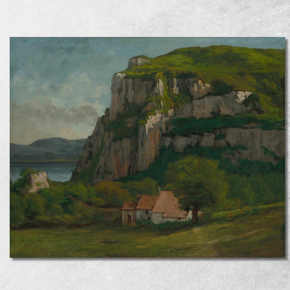 La Rocca Di Hautepierre Gustave Courbet cg177 quadro stampato su tela