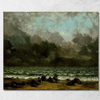 Il Mare Gustave Courbet cg178 quadro stampato su tela