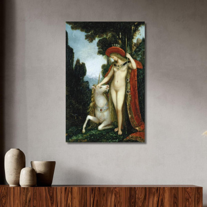 L'Unicorno Gustave Moreau gmr16 quadro stampato su tela