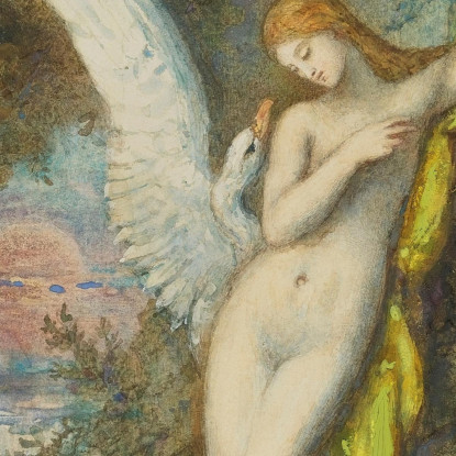 Leda E Il Cigno Gustave Moreau gmr22 quadro stampato su tela
