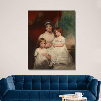 La Signora John Garden Ann E I Suoi Figli John E Ann Margaret John Hoppner jhp16 quadro stampato su tela