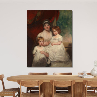 La Signora John Garden Ann E I Suoi Figli John E Ann Margaret John Hoppner jhp16 quadro stampato su tela