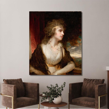 Ritratto Di Una Signora Forse La Signora Charles Greeley John Hoppner jhp23 quadro stampato su tela