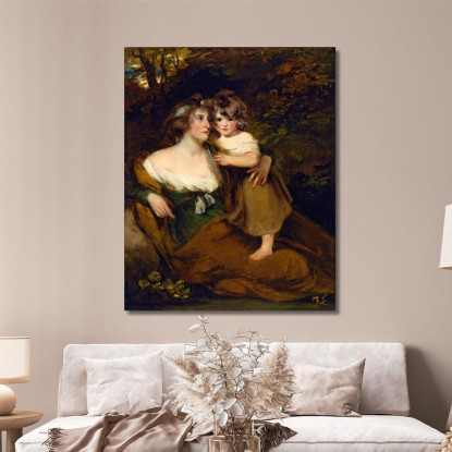 La Contessa Di Darnley E Sua Figlia Lady Elizabeth Bligh John Hoppner jhp40 quadro stampato su tela