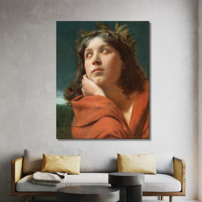 Ritratto Di Una Ragazza Con La Corona Di Alloro Władysław Czachórski wcz10 quadro stampato su tela