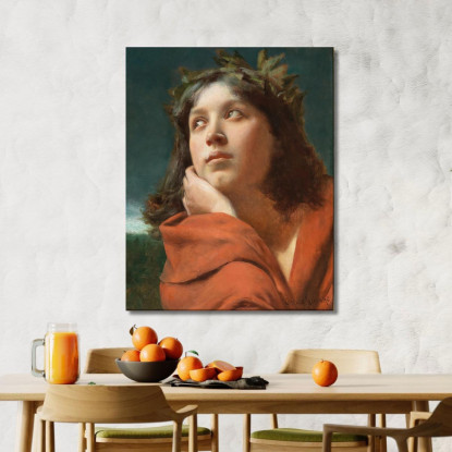 Ritratto Di Una Ragazza Con La Corona Di Alloro Władysław Czachórski wcz10 quadro stampato su tela