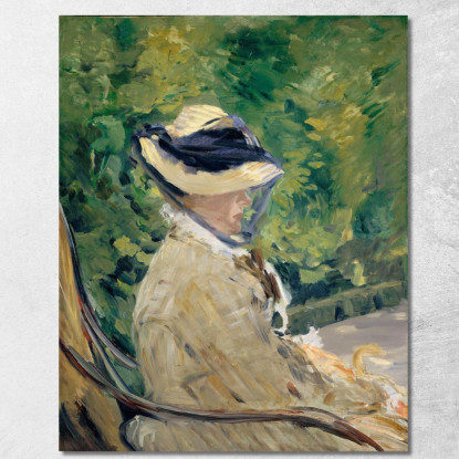Madame Manet Suzanne Leenhoff Al Bellevue Édouard Manet emt60 quadro stampato su tela