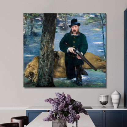 Il Signor Eugène Petuiset Il Cacciatore Di Leoni Édouard Manet emt66 quadro stampato su tela