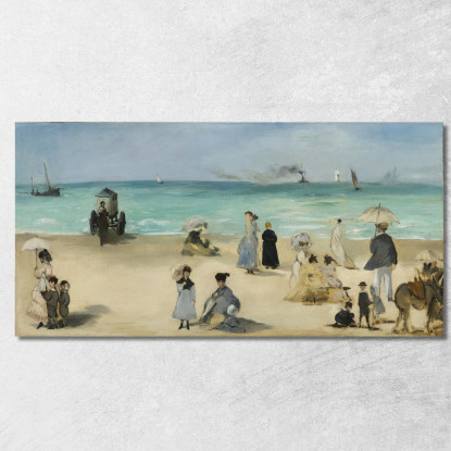 Sulla Spiaggia Boulogne-Sur-Mer Édouard Manet emt69 quadro stampato su tela