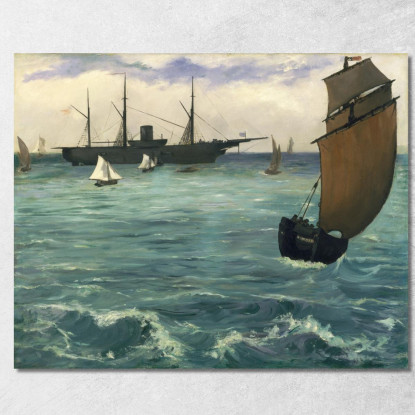 Il Kearsarge A Boulogne Édouard Manet emt125 quadro stampato su tela
