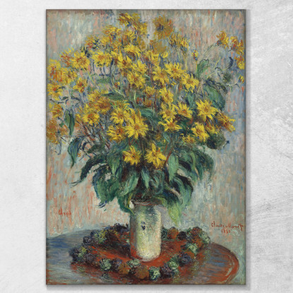 Fiori Di Topinambur Claude Monet mnt255 quadro stampato su tela
