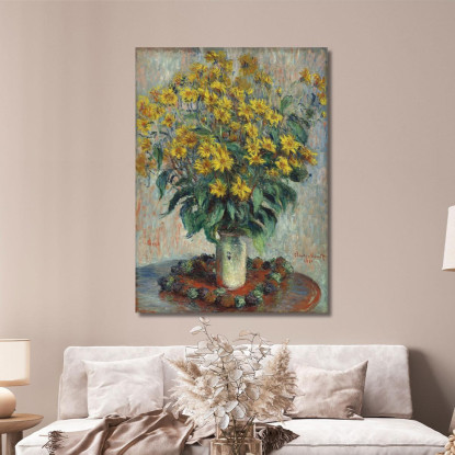 Fiori Di Topinambur Claude Monet mnt255 quadro stampato su tela