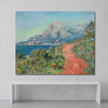 La Strada Rossa Vicino A Mentone Claude Monet mnt260 quadro stampato su tela