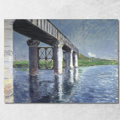 Die Seine Und Die Eisenbahnbrücke Von Argenteuil Die Seine Und Die Eisenbahnbrücke Von Argenteuil Gustave Caillebotte drucken au