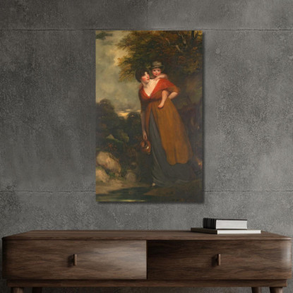 La Signora Richard Brinsley Sheridan Hester Jane Ogle E Suo Figlio Charles Brinsley Sheridan John Hoppner quadro stampato su tel