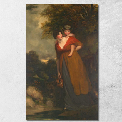 Frau Richard Brinsley Sheridan Hester Jane Ogle Und Ihr Sohn Charles Brinsley Sheridan John Hoppner drucken auf leinwand