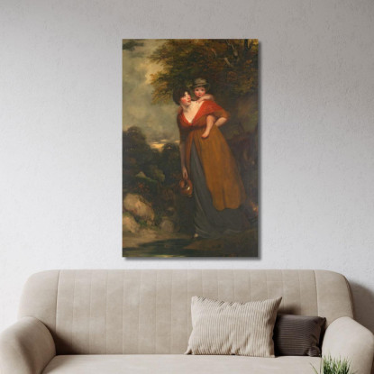 Frau Richard Brinsley Sheridan Hester Jane Ogle Und Ihr Sohn Charles Brinsley Sheridan John Hoppner drucken auf leinwand