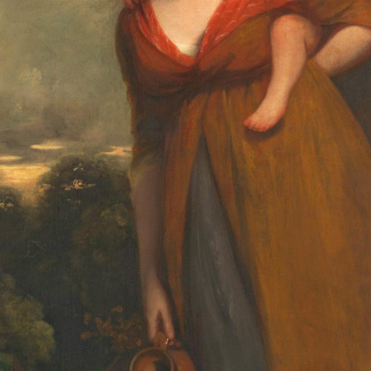 La Signora Richard Brinsley Sheridan Hester Jane Ogle E Suo Figlio Charles Brinsley Sheridan John Hoppner quadro stampato su tel