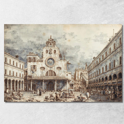 Campo San Giacomo Di Rialto Venice Canaletto cnl8 quadro stampato su tela