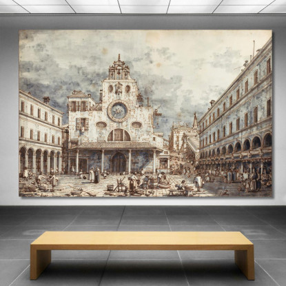 Campo San Giacomo Di Rialto Venice Canaletto cnl8 quadro stampato su tela