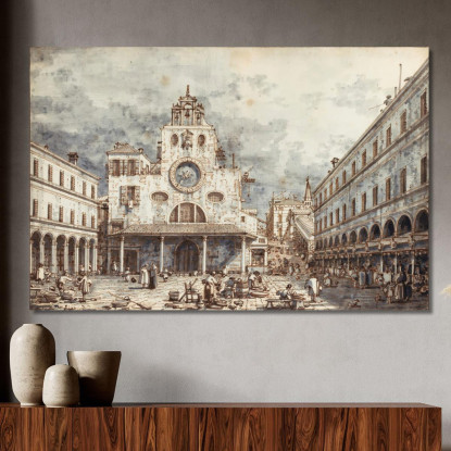 Campo San Giacomo Di Rialto Venice Canaletto cnl8 quadro stampato su tela
