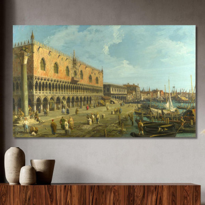 The Doge'S Palace And The Riva Degli Schiavoni Canaletto cnl17 quadro stampato su tela