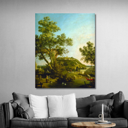 Capriccio Di Paesaggio Inglese Con Palazzo Canaletto cnl25 quadro stampato su tela