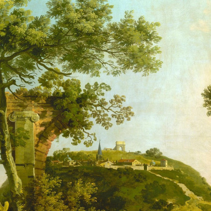 Capriccio Di Paesaggio Inglese Con Palazzo Canaletto cnl25 quadro stampato su tela