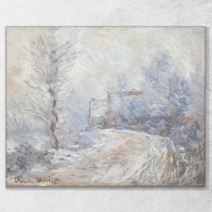L'Ingresso A Giverny Sotto La Neve Claude Monet mnt276 quadro stampato su tela
