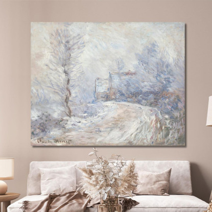 L'Ingresso A Giverny Sotto La Neve Claude Monet mnt276 quadro stampato su tela