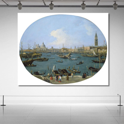 Seen From The Bacino Di San Marco In Venice Canaletto cnl40 quadro stampato su tela