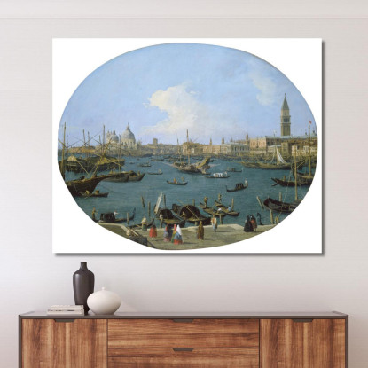 Seen From The Bacino Di San Marco In Venice Canaletto cnl40 quadro stampato su tela