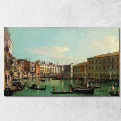 Il Canal Grande Venezia Guardando A Sud Verso Il Ponte Di Rialto Canaletto cnl49 quadro stampato su tela