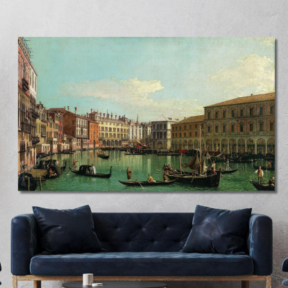 Il Canal Grande Venezia Guardando A Sud Verso Il Ponte Di Rialto Canaletto cnl49 quadro stampato su tela
