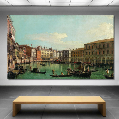 Il Canal Grande Venezia Guardando A Sud Verso Il Ponte Di Rialto Canaletto cnl49 quadro stampato su tela