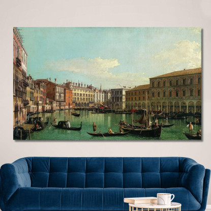 Il Canal Grande Venezia Guardando A Sud Verso Il Ponte Di Rialto Canaletto cnl49 quadro stampato su tela