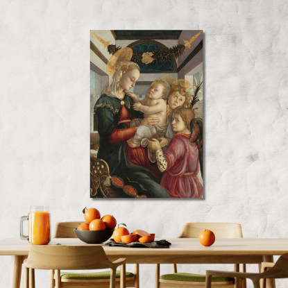 Madonna Col Bambino E Angeli Sandro Botticelli sbt19 quadro stampato su tela