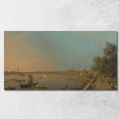 Il Tamigi Dalla Terrazza Della Somerset House Guardando Verso Westminster Canaletto cnl55 quadro stampato su tela