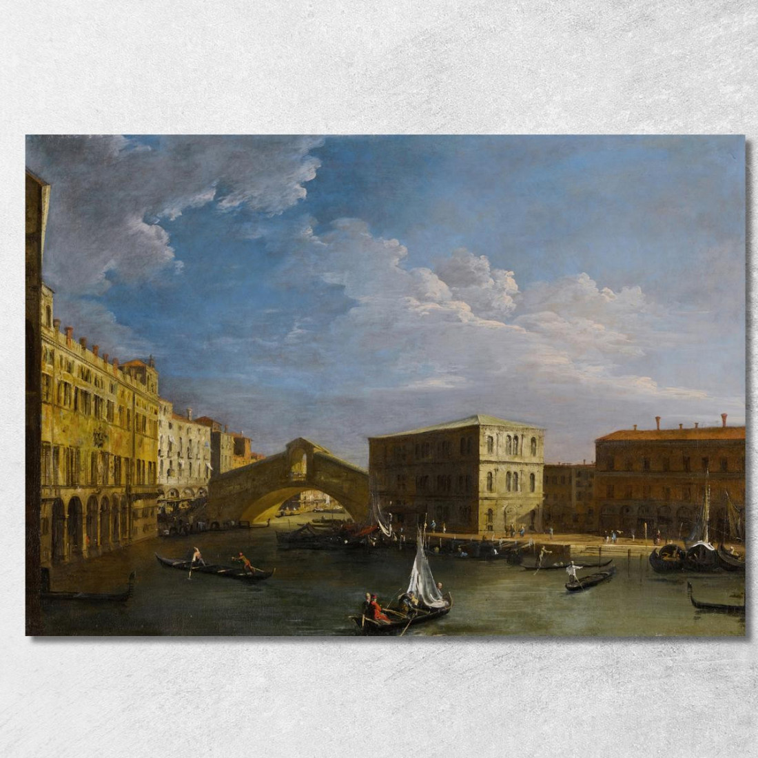 Venezia: Una Veduta Del Canal Grande E Del Ponte Di Rialto Da Nord Canaletto cnl57 quadro stampato su tela