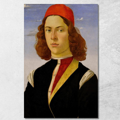 Ritratto Di Un Giovane Uomo Sandro Botticelli sbt27 quadro stampato su tela