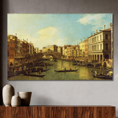 Venezia Il Canal Grande Dal Palazzo Dolfin-Manin Al Ponte Di Rialto Canaletto cnl62 quadro stampato su tela